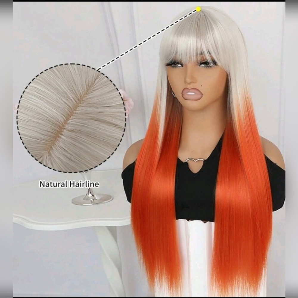 Ombre Blonde and Orange Wig